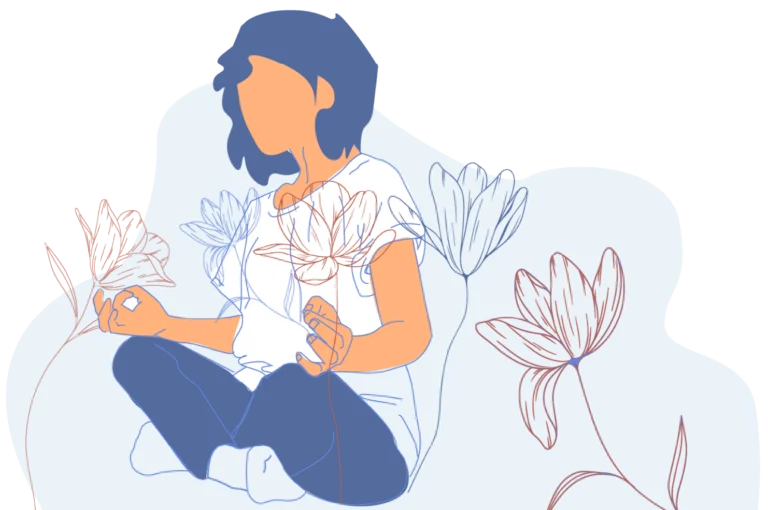 illustration vectorielle jeune médiante 